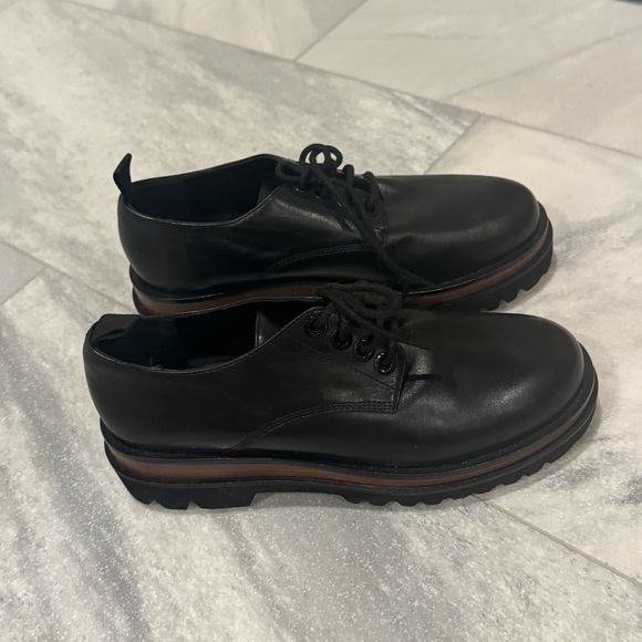 $220 SAINT G Erica Shoes DERBY LOAFFER BLACK LEATHER PLATFORM size 10 NWOB - Picture 2 of 8